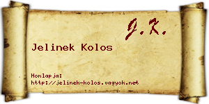 Jelinek Kolos névjegykártya